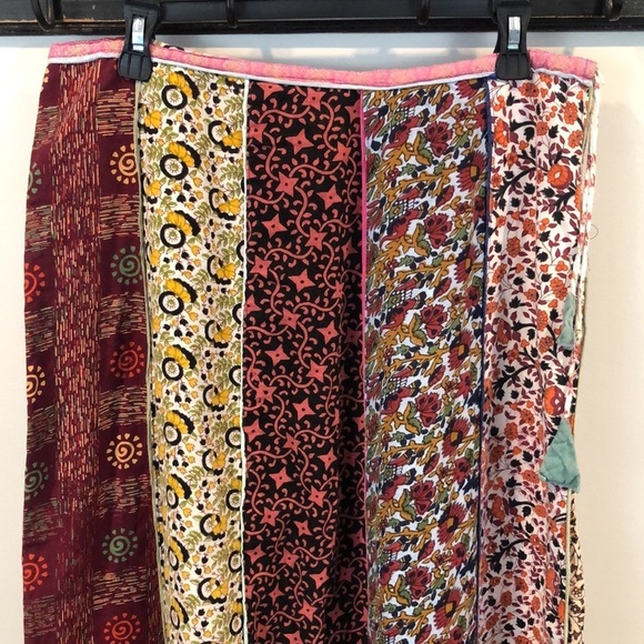 Kathmandu Imports Boho Patchwork Mixed Print Maxi Skirt Size Large - Picture 2 of 10